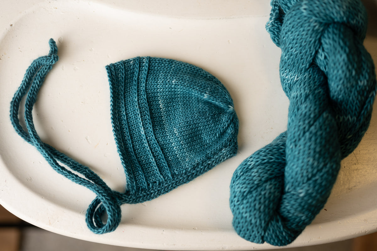 Bodhi NB knit bonnet + wrap set | RTS